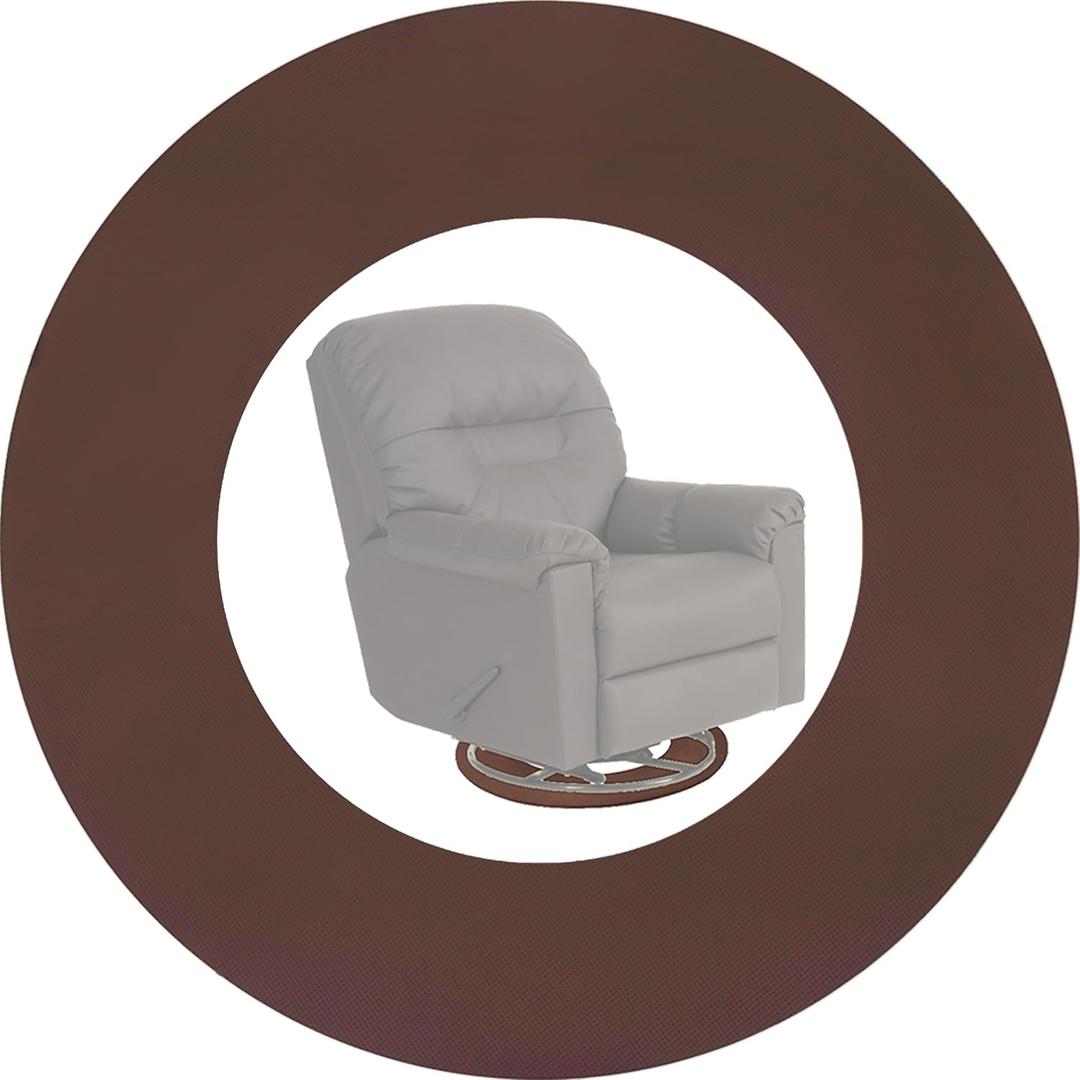 Non Skid Rubber Furniture Pads for Recliners,Furniture Grippers, Gripper Pads,Anti Slide Furniture Pads Hardwood Floor Protector,Fits Recliners,Swivel Chairs,Brown Solid Pad (25.2 Outside Diameter)