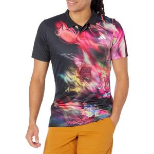 adidas Men's Tennis Free Lift Polo Shirt (Multicolor/Black (Melbourne), S