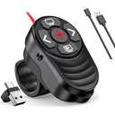 2 in 1 Presentation Clicker with Laser Pointer Finger Ring Clicker Rechargeable Presentation Clicker Long Distance PPT Clicker Remote Wireless Clicker Laser Pointer for Classroom Teacher Projector