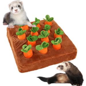 Ferret Foraging Toys Novelty Carrot Snuffle Mat Interactive Pet Treat Enrichment Toys for Small Animals Bunny Rabbit Chinchilla Guinea Pig Hamster (12 Carrot)