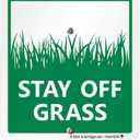 SmartSign 10 x 7 inch Please Stay Off Grass Yard Sign and Stake Kit, 40 mil Laminated Rustproof Aluminum, Green on White, Set of 1, Made in USA