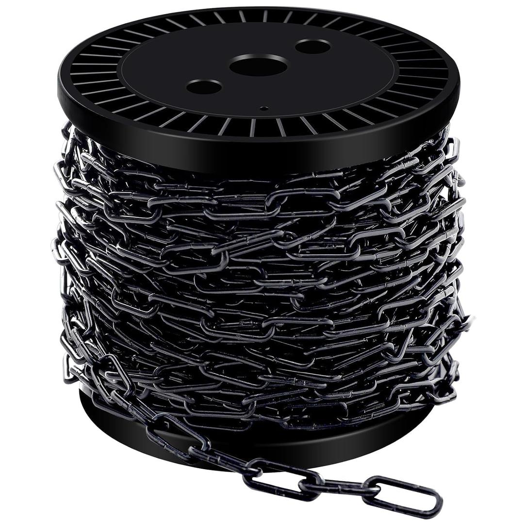 50 ft 1/12" Metal Hanging Chains Fixture Chain Decorative Black Chain Light Duty Chain Utility Chains for Hanging Plants, Basket, Light Fixture, Chandelier, Lamp (2mm 50ft)