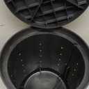 Perforated Sump Basin with Lid Sump Pump Basin Bucket with Drilled Holes for Crawl Spaces,Yards,Patios and Driveways(Black,13 x 11.4 x 15 Inch)