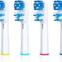 Replacement Brush Heads Compatible with Oral B- Double Clean Design, Double Clean Brush Heads, Compatible with Braun Oral-B Dual Clean Electric Toothbrush - Pack of 4