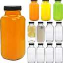 Accguan 12oz Glass Bottles,Leak-Proof Vintage Water Bottles for Juicing,Hot Sauce,Kombucha,Ginger Jar,Potion,Oil,Milk Bottles,Whiskey,Portable Travel Bottle,Smoothies Bottles(12pack)
