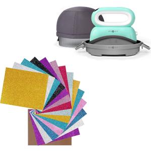 HTVRONT Hat Heat Press and Glitter HTV 15 Pack Bundle