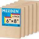 MEEDEN Unfinished Wood Canvas Board: 3/4 Deep 6x8 Wooden Canvas Panel Pack of 6 - Blank Cradled Wood Art Board for Painting