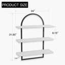 Floating Shelf for Wall - 3 Tier 24"x 31.5" Shelves for Room Wall for Bathroom, Bedroom, Toilet, Kitchen, Living Room, Office, White
