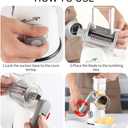Cambom Rotary Cheese Grater Hand Crank Cheese Shredder for Fresh Cheese, Vegetable, Nuts,Non-slip Suction Base, Free Cleaning Brush Three Blades, White