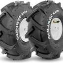 11x4.00-4" Tiller Tire and Wheel 2 Pack, 3/4" Axle Size 3-1/8" Offset Hub, 4Ply Pneumatic, Compatible with Craftsman & Troy-Bilt Tiller Replacement Tire