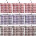 Hiceeden 9 Pack 108L Checkered Moving Storage Bags, Extra Large Travel Plaid Bag Alternative to Moving Boxes, Dorm Laundry Tote Organizer with Zipper and Handle for Clothes, Bedding, Red/Blue/Black