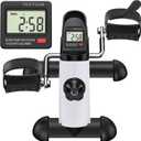 TABEKE Under Desk Bike Pedal Exerciser - Mini Exercise Bike for Arm/Leg Exercise, Pedal Exerciser for Seniors with LCD Display (White)