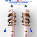4 in 1 Rotating Hair Dryer Brush Spinning with Detachable Brush(2" & 1.5"),Negative Ionic Brush Blow Dryer 100-120V,3 Heats and 2 Speeds Rotating Hot Air Brush for Curling,Straight,Drying