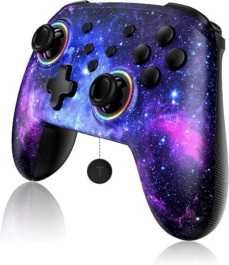 NexiGo Wireless Controller (No Deadzone) for Switch 2 and Switch, Bluetooth Controllers for Nintendo Switch with Vibration, Motion, Turbo and LED Light (Cosmic Nebula)