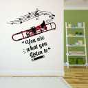 Trumpet Floral Themed with Musical NotSize: 27 in x 30 in