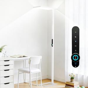 SAMPHON 120W Led Floor Lamp, 10500LM Full Spectrum Eye Care Standing Lamp, 77" Motion Sensor Floor Lamps, Bright Reading Floor Lamp for Living Room, Study Room, Bedroom, Office, 4000K Natural Daylight