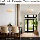20 Inch Lantern Pendant Light, White Imitation Silk Lampshade, Bubble Pendant Light Fixture Ceiling Hanging Lamp Chandelier for Living Dinning Room Kitchen Island Bedroom Restaurant Cafe