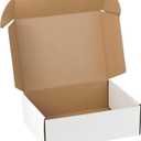 12"x9"x4" Shipping Boxes Set of 5, White Corrugated Cardboard Box Literature Mailer