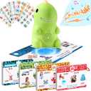 Phonics Flash Cards with Talking Pen for Homeschool Essentials -Hooked on Phonics Games for Kids Ages 4-8 Kindergarten Preschool Learning Activities, Interactive Dinosaur Learn to Read from 21 Stages