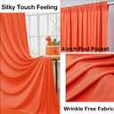 20ftx10ft Wrinkle Free Orange Backdrop Curtains for Parties, Silky Polyester Photo Backdrop Drapes 4 Panels 5x10ft Back Drop Cloth for Wedding Birthday Baby Shower Photography Background