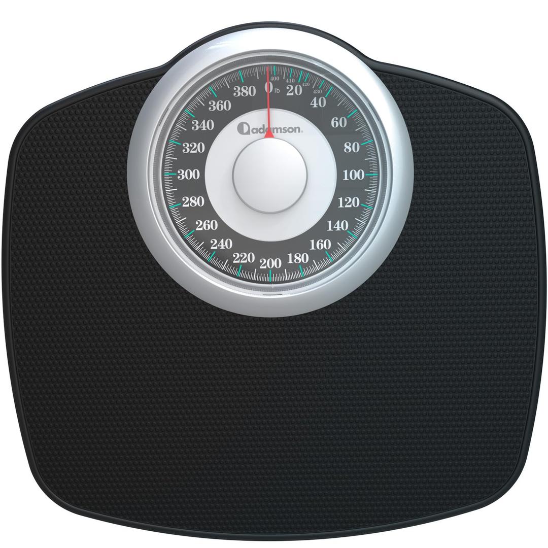 Adamson A25T Scales for Body Weight - Up to 400 LB - 5.3" Dial on 12.4" x 10.2" Platform - Anti-Skid Rubber Surface - High Precision Bathroom Scale Analog - Durable with 20-Year Assurance
