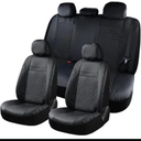 Coverado Car Seat Covers Full Set, 11 Pieces Universal Seat Covers for Cars, PVC Car Seat Cushions Front Seats and Back, Car Seat Protectors, Black Seat Covers Carseat Cover Fit for Most Cars