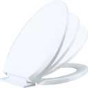 Renovators Supply Manufacturing White Plastic Soft Close Toilet Seat Elongated Slow Close Toilet Seat With Adjustable Mounting Hardware 