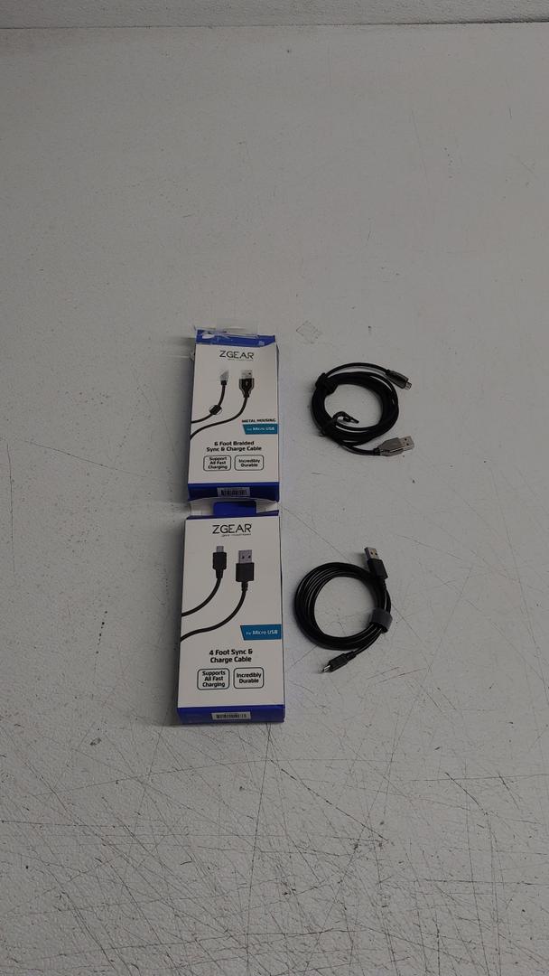 Zgear For Micro USB 4, and 6Ft Sync & Charge Cable 2 Pcs