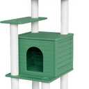 72 Inches Tall Cat Tree, Outdoor Cat House, Weatherproof Large Cat Condo with Cat Scratch Post, for Outdoor and Indoor Cat Towers (Green)