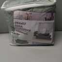 WEERRW Velvet Couch Covers for 2 Cushion Couch Sofa - High Stretch Velvet Plush 3 Pieces Sofa Slipcovers with Elastic Bottom, Furniture Protector for Pets, Machine Washable, Greyish Green, Medium