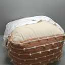 Anji Mountain 100% Handmade & Handcrafted Comfortable Home Dcor Pouf Ottoman Footrest for Living Room, Bedroom, Nursery, Kidsroom, Patio Furniture - (22" x 22" x 16"- Red,Ivory) (Brownstone)