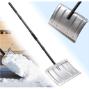 Snow Shovel with Metal Strip, Heavy Duty 16” Wide Aluminum Metal Snow Shovel Pusher for Driveway,Lightweight Emergency Car Snow Shovels for Walkway,Decking,Deck, Driveway