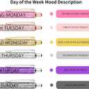 Jxueych 7 Pcs Funny Ballpoint Pen Set Gift for Coworker, Days of The Week Daily Glitter Pen, Black Ink Medium Point 1.0 Mm Smooth Writing