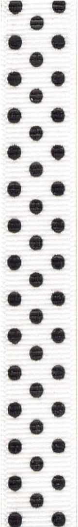 8 x Offray Colored Confetti Dot Grosgrain Craft Ribbon, 5/8-Inch x 9-Feet, White & Black