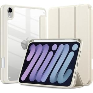 Mastten for iPad mini 7 Case A17 Pro, for iPad mini 7th/6th Generation Case 2024/2021 8.3 Inch with Pencil Holder, Hybrid Slim Clear Back Shell Cover Kids, Auto Wake/Sleep, Starlight
