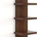 Fun Memories 5 Tier Wall Shelf Unit, Decorative Wall Mount Vertical Shelving, Floating Storage Home Decor Organizer Tall Tower Design Utility Shelving Bedroom Living Room, Walnut