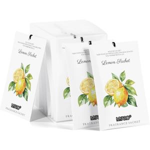 MYARO 12 Packs Lemon Scented Sachets for Drawer and Closet - Long Lasting Bathroom Odor Deodorizer Fresh Scents Car Air Refrehener Home Fragrance