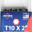Mayhew Tools 19324-10 USA Torx Power Bit, T10 x 2", 10-Pack
