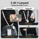 MAGEASY 2-In-1 Cell Phone Lanyard Crossbody - Universal Crossbody Phone Leash & Wrist Strap with Built-in Keychain, Phone Tether Tab | Anti Drop & Anti Theft for Daily & Travel (Concrete Grey)