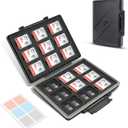 [High Capacity] 54 Slots Memory Card Case for 36 Micro SD and 18 SD Cards with Labels,Water-Resistant Anti-Shock Anti-Dust,Micro SD/SDHC/SDXC TF Card and SD/SDHC/SDXC Holder Organizer Storage