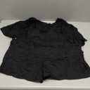 GTETKDE Rompers for Women Casual Short Sleeve Oversized Athletic Jumpsuits Workout Hot Shot Tee Romper Overalls with Pockets (Small, Black)