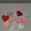 Novabright 5 Pcs Valentine's Day Table Decor Wooden Heart Pink Red White Heart Tall Standing Centerpiece Tiered Tray Romantic Decoration for Valentines Home Desk(Glittery)