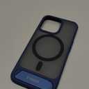 TORRAS for iPhone 15 Pro Max Case Translucent Blue | Strong Magnetic & Seamless Stand, Fit for MagSafe, Military-Grade Drop Protection, Sturdy Adjustable Built-in Kickstand, Slim Matte Finish