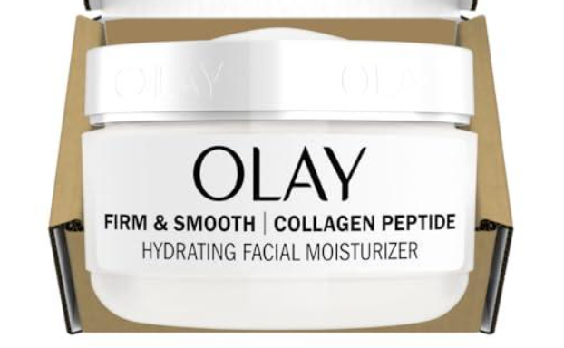Olay Firm & Smooth Collagen Peptide Face Moisturizer, 2 oz Fragrance Free Firming Face Cream for Hydration and Skin Renewal, Recyclable Eco Jar Packaging