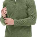 TACVASEN Mens Quarter Zip Sweatshirt Long Sleeve Pullover 1/4 Zip Up Golf Shirt for Men Winter Fleece Lined Thermal Sweater (Green)