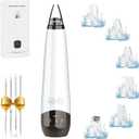 Blackhead Remover Pore Vacuum, Visual Rechargeable Blackhead Vacuum Facial Pore Cleaner-3 Suction Soft Silicone,3 Probes,USB Kit Electric Acne Extractor Tool for Adult (Off White)