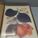 Framed 2pcs Boho Flower Wall Art Orange and Black Abstract Floral Canvas Mid Century Modern Wall Decor Botanical Prints Posters Pictures for Living Room Bedroom Home Decor 24"x16"x2