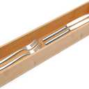 PRATIQUE Bamboo Drawer Organizer,Kitchen Utensil Organizer Silverware Tray,Cutlery Holder, Wood Storage Box for Flatware, Makeup, Bathroom, Office Desk (Bamboo, 15 * 3 * 2.6)