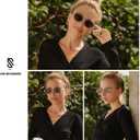 SOJOS Retro Oval Sunglasses for Women Trendy Sun Glasses Classic Shades UV400 Protection SJ1217 Black/Grey Lens