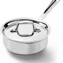 All-Clad D3 Stainless Steel 1 Quart Sauce Pan Covered- Made in the USA- The Original Bonded Professional Cookware- Oven Safe & Induction Compatible